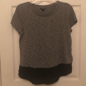 Grey t-shirt with black material